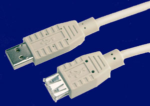 USB 2.0 Verlängerungs-Kabel, A-Stecker -> A-Buchse 2,0 Meter schwarz 