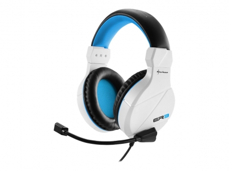 Sharkoon Rush ER3 - Headset - Full-Size - kabelgebunden - Weiß/Blau 