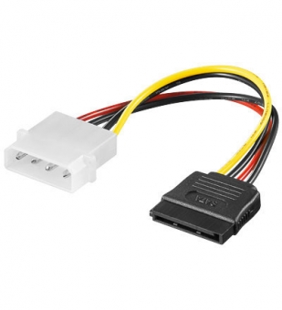 SATA Strom Adapter 4pol. Molex Buchse -> SATA Stecker , ca. 15cm 