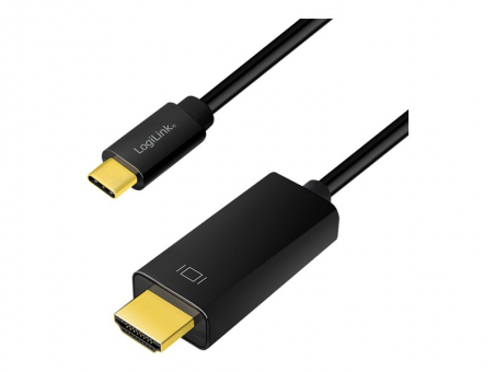 USB-C 3.1 auf HDMI 2.0b ( 4k @ 60Hz ) Kabel 1,80m Schwarz [1x USB-C Stecker - 1x HDMI-Stecker] 