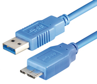 USB3.0 Kabel, A- auf Micro B-Stecker 1,0 Meter , blau 
