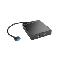 3,5" USB3.0 Front-Panel 2-port , schwarz mit internem Anschluss 